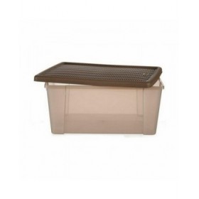 Scatola portaoggetti con coperchio Stefanplast Elegance Marrone Plastica 29 x 17 x 39 cm (6 Unità)