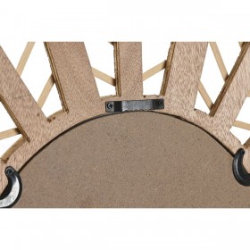 Specchio da parete DKD Home Decor 69 x 2 x 60 cm Fiore Cristallo Naturale Marrone Rattan Tropicale