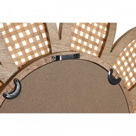 Specchio da parete DKD Home Decor Cristallo Naturale Marrone Bambù Tropicale 60 x 2 x 60 cm Sole