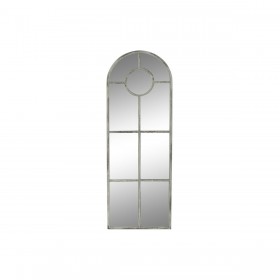 Specchio da parete DKD Home Decor 42 x 2,5 x 122 cm Grigio Metallo Bianco Vintage Finestra