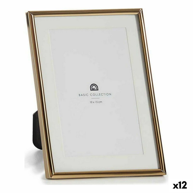 Cornice Portafoto MS610001-MAT GOLD Dorato Cristallo Acciaio (12 Unità)