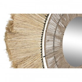 Specchio da parete DKD Home Decor Naturale 79 x 4 x 79 cm Bali Iuta