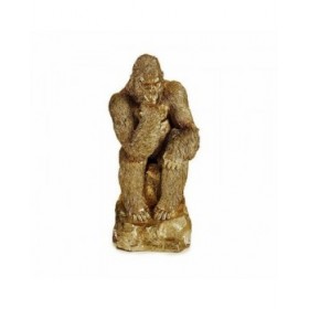 Statua Decorativa Gorilla Dorato 20,5 x 47 x 23,5 cm (2 Unità)