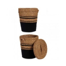 Cesto Gift Decor YY21620J03S3 Marrone Nero Alghe marine (4 Unità)