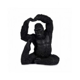 Statua Decorativa Yoga Gorilla Nero 15,2 x 31,5 x 26,5 cm (3 Unità)