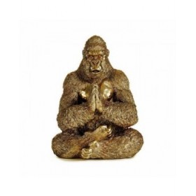Statua Decorativa Yoga Gorilla Dorato 16 x 27,5 x 22 cm (4 Unità)