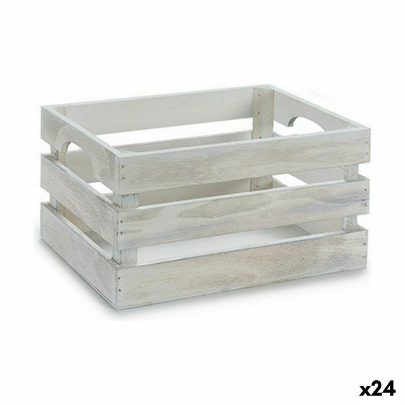 Scatola Decorativa Bianco Legno di pioppo 26,2 x 13,2 x 15,8 cm (24 Unità)