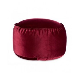 Puff Velluto Rosso Granato 60 x 39 x 60 cm (2 Unità)
