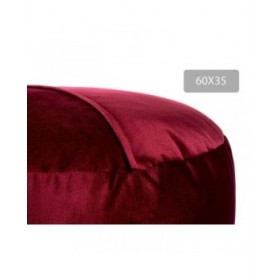 Puff Velluto Rosso Granato 60 x 39 x 60 cm (2 Unità)