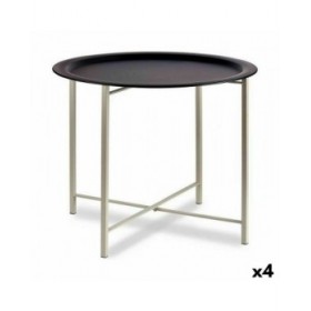 Tavolo aggiuntivo Bianco Nero Metallo 62 x 48,5 x 62 cm (4 Unità)