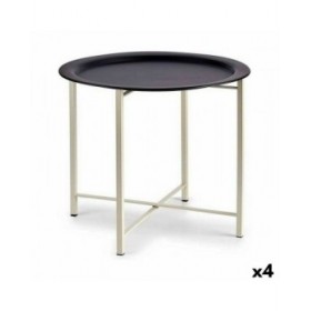 Tavolo aggiuntivo Bianco Nero Metallo 52 x 44 x 52 cm (4 Unità)