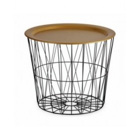 Tavolo aggiuntivo Nero Dorato Metallo 52 x 40 x 52 cm (4 Unità)