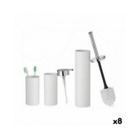 Set da Bagno Berilo B6274 S3-3 Bianco Plastica (8 Unità)