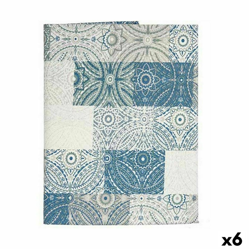 Tovaglia Kinvara AZULEJO-A Azzurro Tela 140 x 180 cm Antimacchia Piastrella (6 Unità)