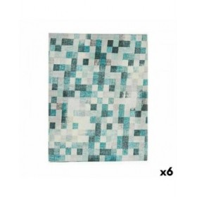 Tovaglia Kinvara CUADROS-A Turchese Tela 140 x 180 cm Antimacchia Quadri (6 Unità)
