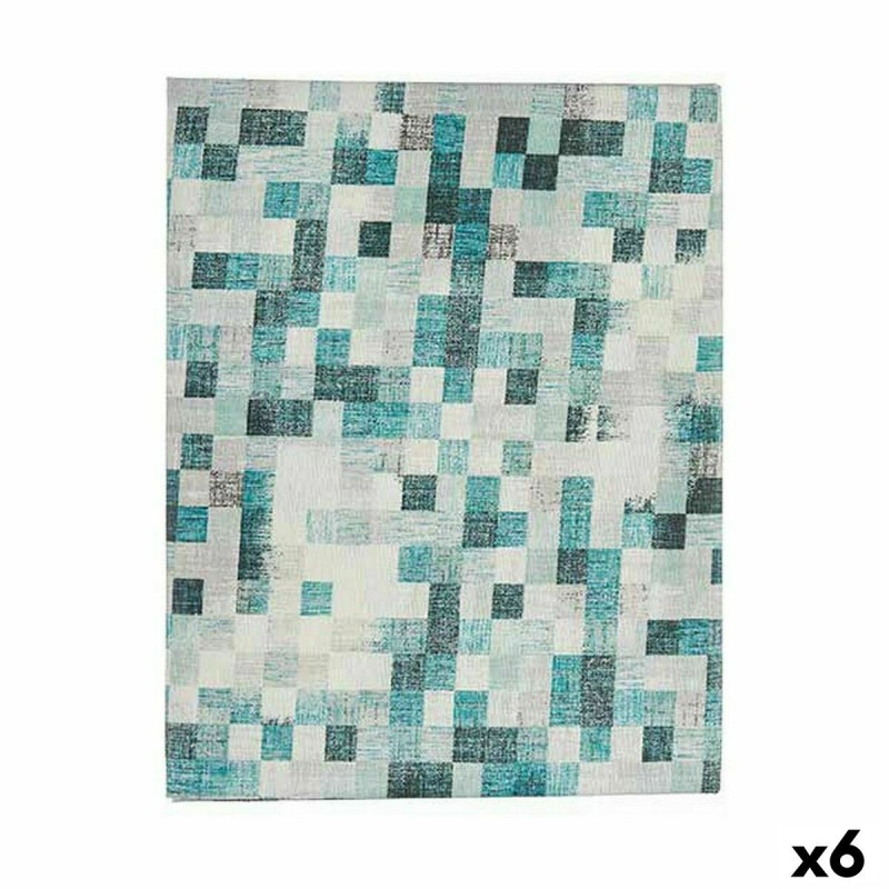 Tovaglia Kinvara CUADROS-A Turchese Tela 140 x 180 cm Antimacchia Quadri (6 Unità)