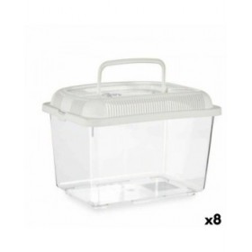 Acquario Con maniglia Grande Bianco Plastica 7 L 20 x 20 x 30 cm (8 Unità)