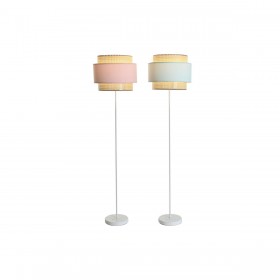 Lampada da Terra DKD Home Decor 38 x 38 x 154 cm Rosa Metallo Verde 220 V 50 W (2 Unità)