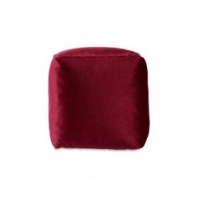 Puff Velluto Rosso Granato 30 x 30 x 30 cm (4 Unità)