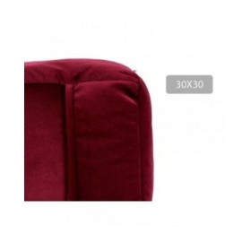 Puff Velluto Rosso Granato 30 x 30 x 30 cm (4 Unità)
