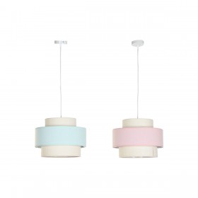Lampadario DKD Home Decor 40 x 40 x 30 cm Verde Rosa chiaro 50 W (2 Unità)