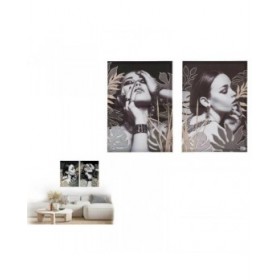 Set di 2 quadri Tela Donna (6 Unità)