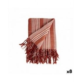 Foulard Multiuso Righe 235 x 205 cm Bianco Rosso (8 Unità)