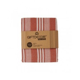 Foulard Multiuso Righe 235 x 205 cm Bianco Rosso (8 Unità)