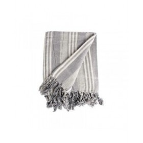 Foulard Multiuso Righe 235 x 205 cm Bianco Grigio (8 Unità)