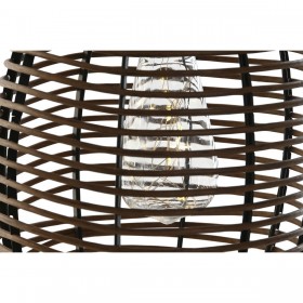 Lampada ad energia solare DKD Home Decor Marrone Nero Bambù Rattan 22 x 22 x 39 cm