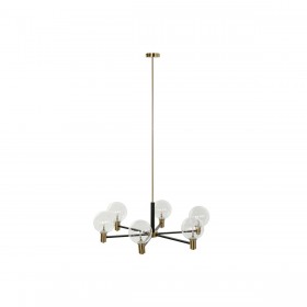 Lampadario DKD Home Decor 83 x 83 x 128 cm Cristallo Nero Dorato Metallo 9 W