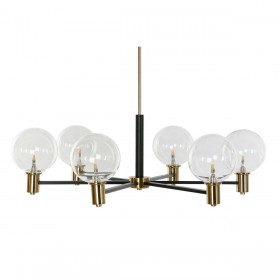Lampadario DKD Home Decor 83 x 83 x 128 cm Cristallo Nero Dorato Metallo 9 W