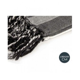 Foulard Multiuso Righe 235 x 205 cm Bianco Grigio (8 Unità)