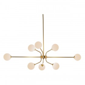 Lampadario DKD Home Decor Bianco Dorato Metallo Cristallo 9 W 110 x 38 x 38 cm
